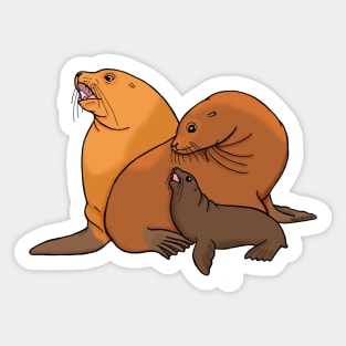 Sea Lion Family Sticker